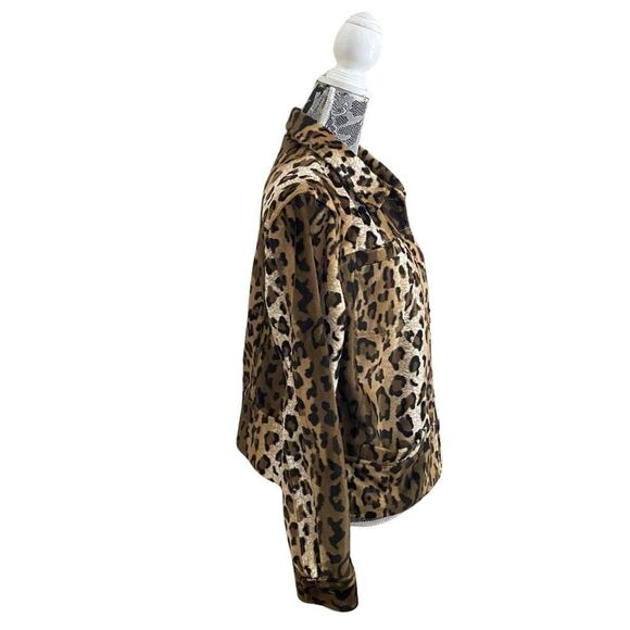 Vintage Y2K Dollhouse Faux Fur Leopard Animal Print Jacket Size Large - Picture 2 of 9